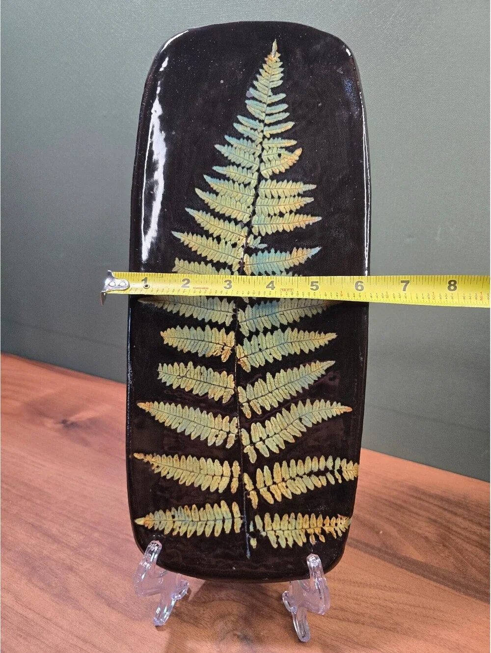 Lauren Signed Ceramic Fern Leaf Decorative Tray